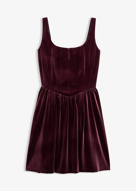 Corsage-kjole av myk fløyel, bonprix