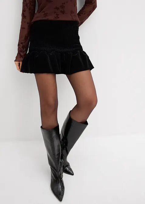 Bukseskjørt i myk fløyel, bonprix