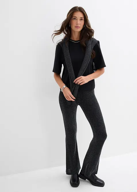 Oversized topp med perlebesetning, bonprix