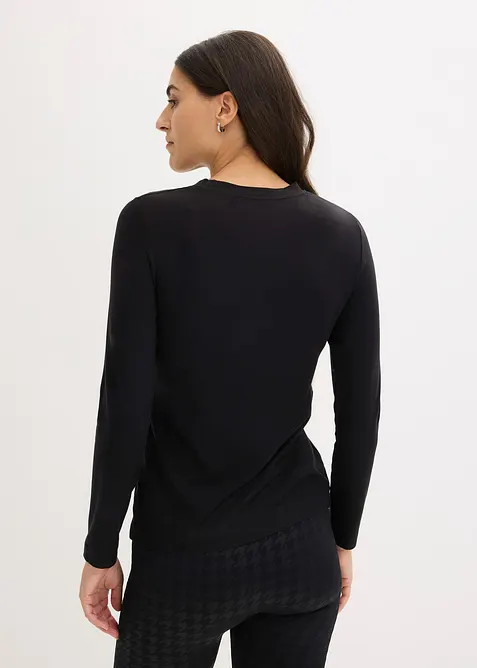 Varmende topp i lett materiale med lange ermer, bonprix