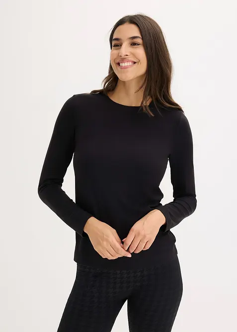 Varmende topp i lett materiale med lange ermer, bonprix