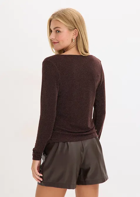 Topp med drapert utringning, bonprix