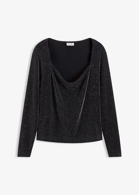 Topp med drapert utringning, bonprix