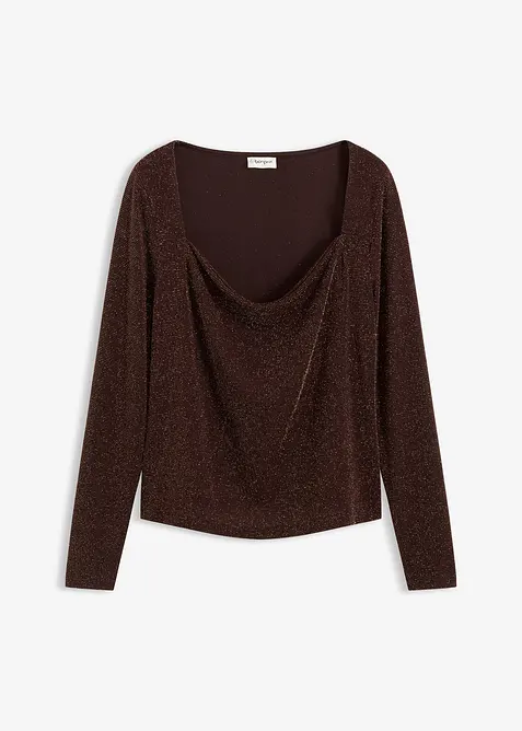 Topp med drapert utringning, bonprix