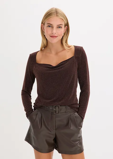 Topp med drapert utringning, bonprix