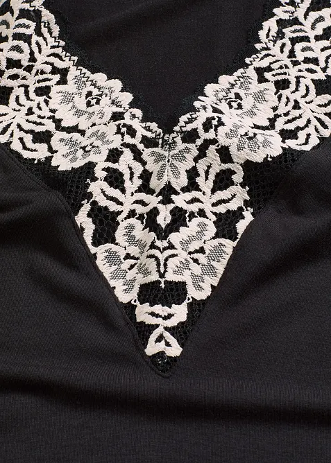 Body uten spiler i myk modal med blonder, bonprix