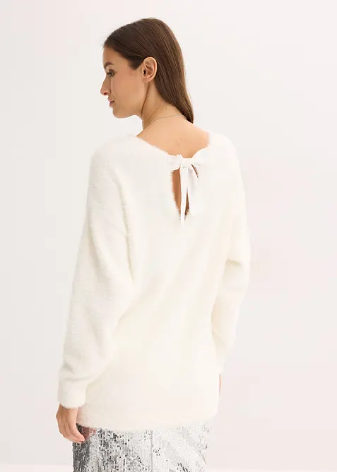 Lang genser i mykt fjærgarn, bonprix