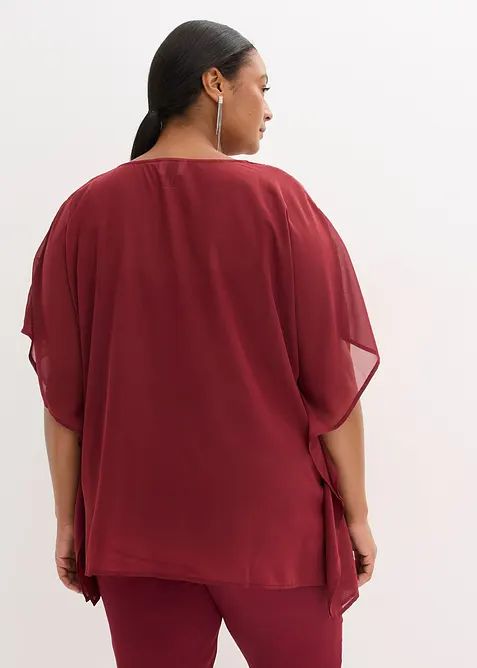 Oversized bluse med paljett-innfelling, bonprix