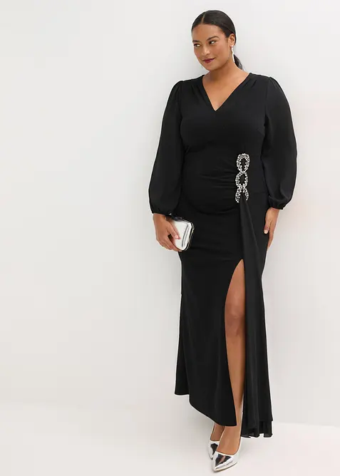 Maxikjole med strassapplikasjon, bonprix