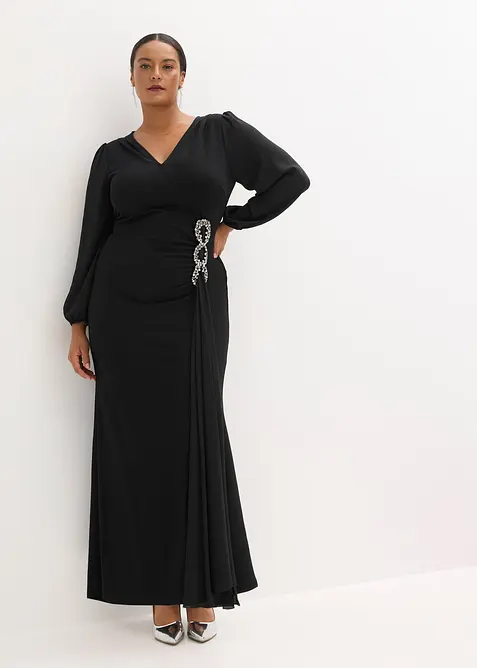 Maxikjole med strassapplikasjon, bonprix