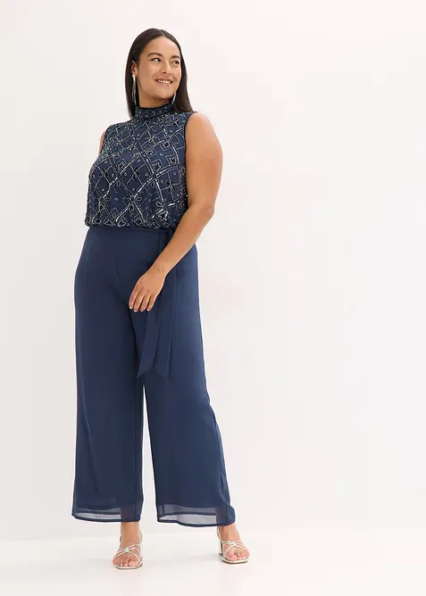 Jumpsuit med perlebroderi, bonprix