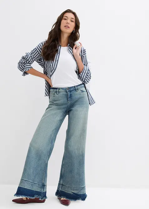 Wide leg-jeans, Mid Waist, bonprix