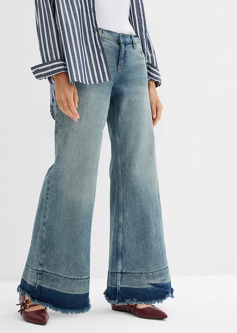 Wide leg-jeans, Mid Waist, bonprix