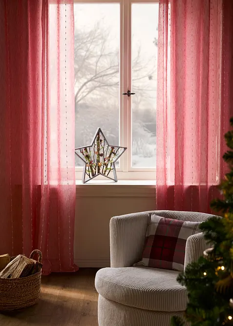 Gardin med vevde striper (1-pack), bonprix