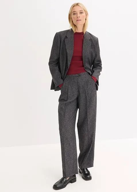 Langermet topp i ribbemateriale, bonprix