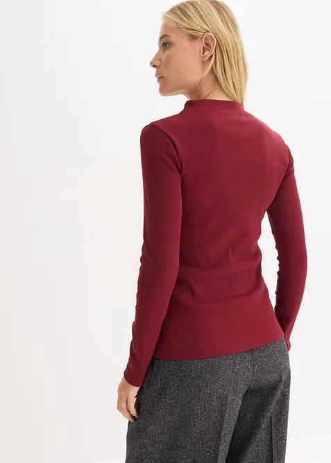 Langermet topp i ribbemateriale, bonprix