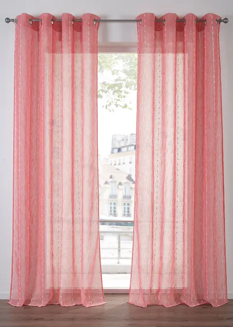 Gardin med vevde striper (1-pack), bonprix