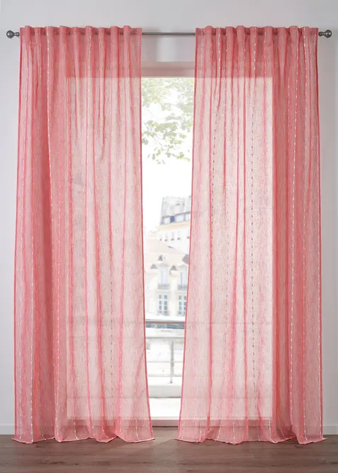 Gardin med vevde striper (1-pack), bonprix