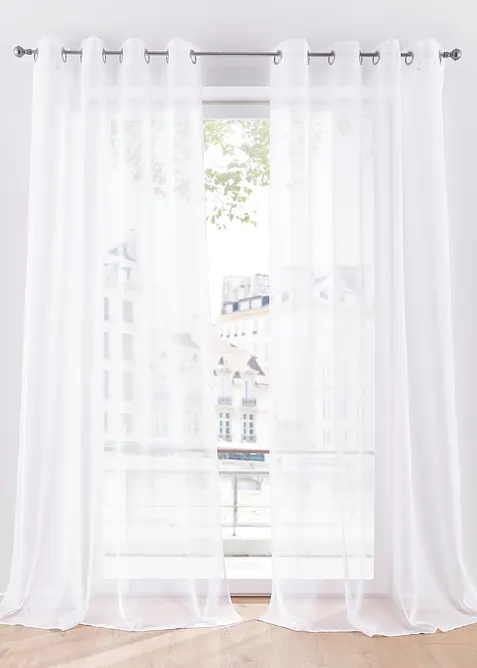 Gardin med resirkulert polyester og fin struktur (1 stk.), bonprix