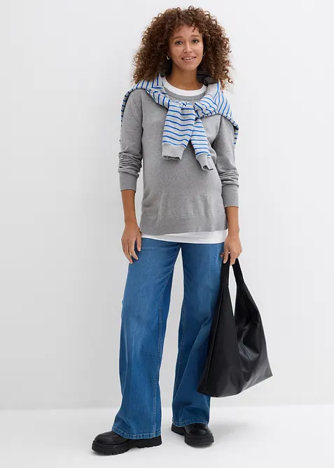 3-i-1-sett med mamma- og ammetopp av bomullstrikk, bonprix