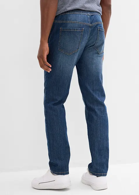 Regular Fit-pull on-jeans i lett materiale med stretch og komfortlinning, Straight, bonprix