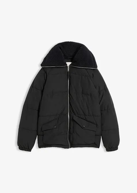 Vattert jakke med pilékrage, bonprix