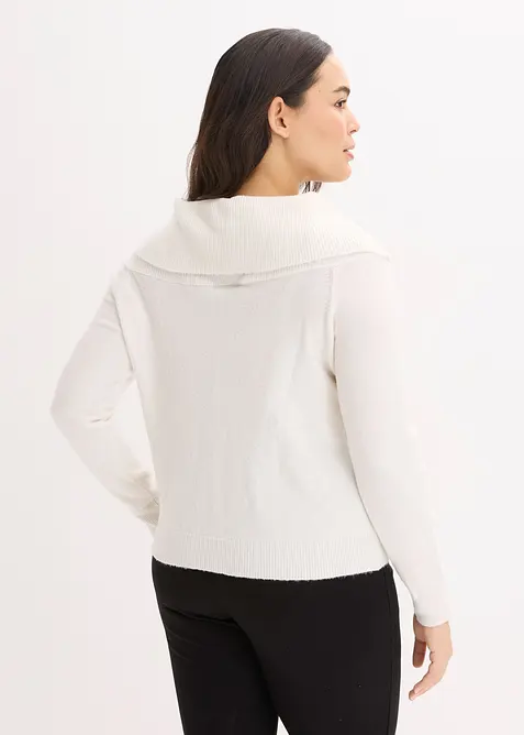 Oversized genser med carmenutringning, bonprix