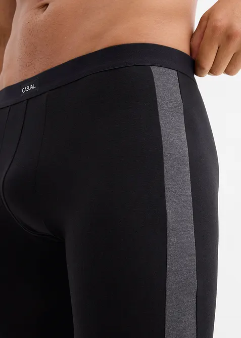 Boksershorts med bomull i ettersittende modell med lange ben (2-pack), bonprix
