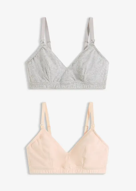 Amme-BH uten spiler med &oslash;kologisk bomull (2-pack), bonprix