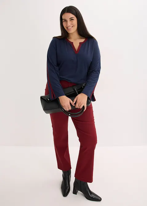 Langermet topp med splitt, bonprix