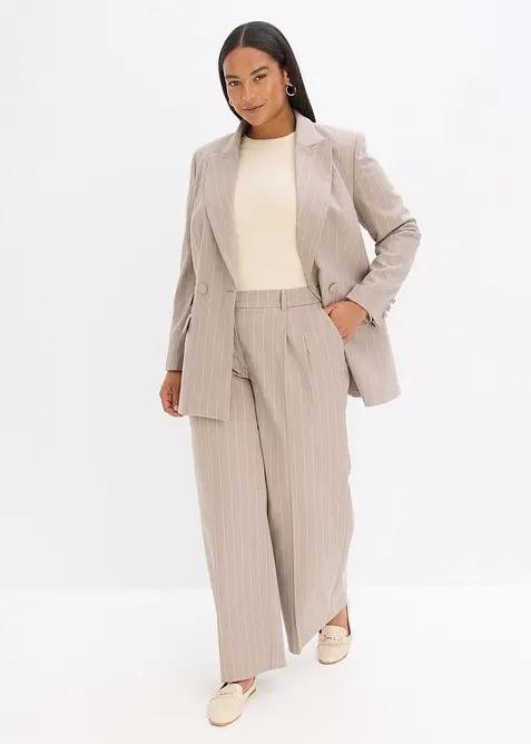 Vid bukse med n&aring;lestripe-m&oslash;nster, bonprix