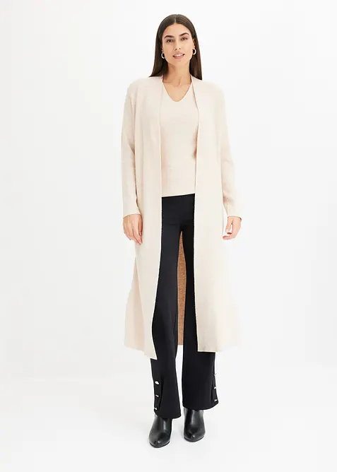 Lang strikkejakke med viskose, bonprix