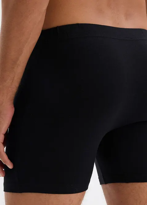 Boksershorts med bomull i ettersittende modell med lange ben (5-pack), bonprix