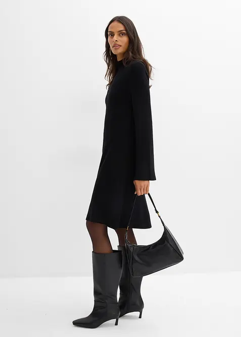 Strikket kjole i viskosemiks og A-fasong, bonprix