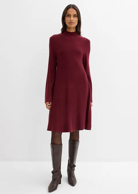 Strikket kjole i viskosemiks og A-fasong, bonprix