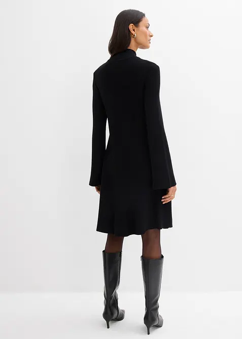 Strikket kjole i viskosemiks og A-fasong, bonprix