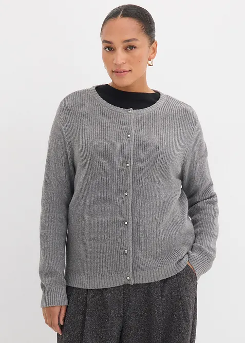 Cardigan med ull og fine knapper, bonprix