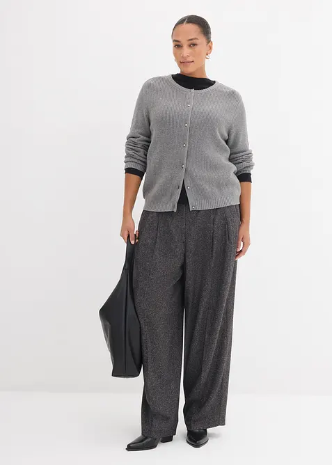 Cardigan med ull og fine knapper, bonprix