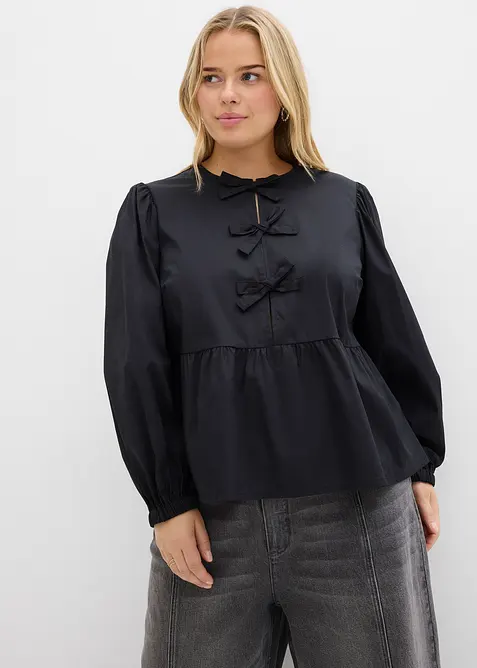 Bluse med sløyfedetaljer, bonprix