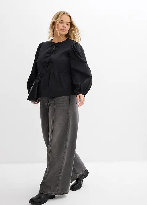 Bluse med sløyfedetaljer, bonprix