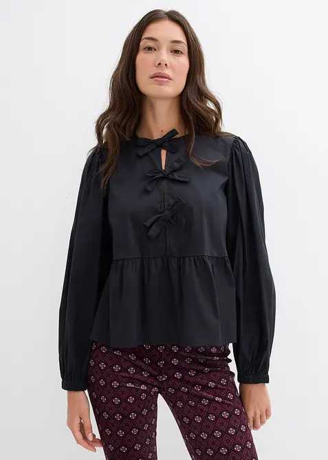 Bluse med sløyfedetaljer, bonprix