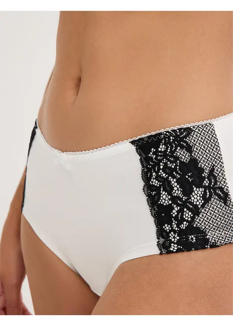 Truse med høy midje og økologisk bomull (4-pack), bonprix