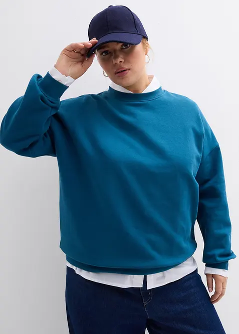 Oversized sweatshirt i 100% bomull, bonprix