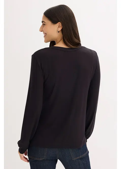 Langermet topp i myk viskosemiks, bonprix