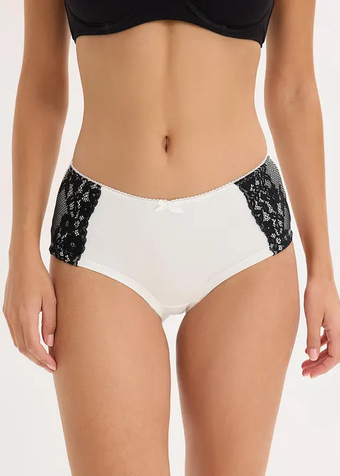 Truse med høy midje og økologisk bomull (4-pack), bonprix