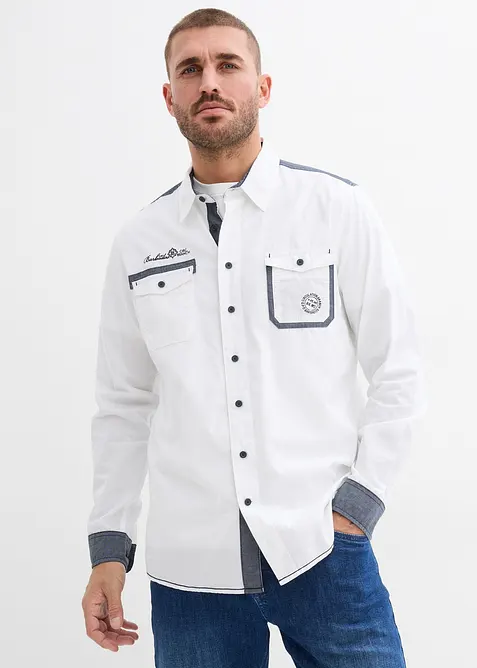 Langermet skjorte i 100% bomull, bonprix