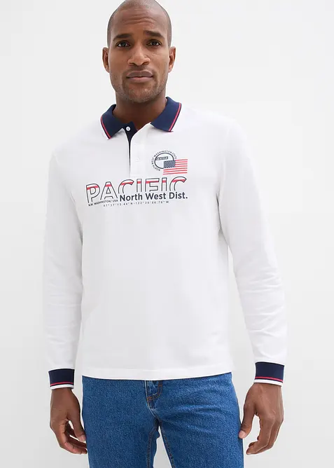 Rugbygenser i 100% &oslash;kologisk bomullspik&eacute;, bonprix