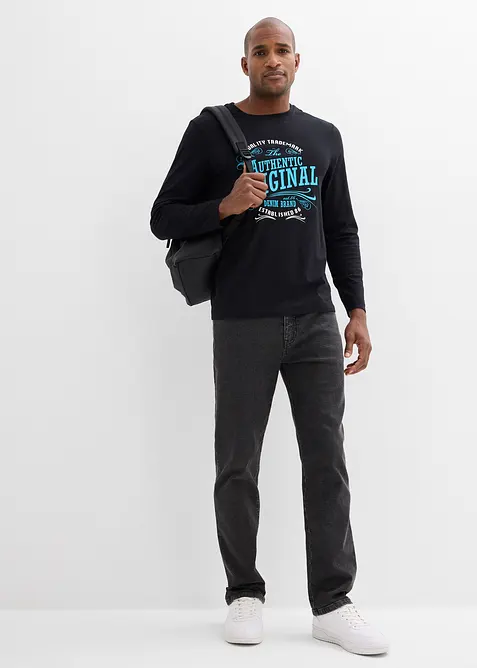 Langermet topp i 100% &oslash;kologisk bomull, bonprix