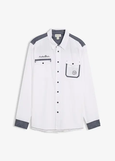 Langermet skjorte i 100% bomull, bonprix