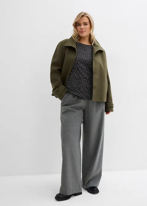 Langermet topp i &oslash;kologisk bomull med elastan (2-pack), bonprix